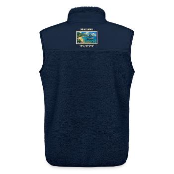 Malawi Cape Maclear Vintage Reisemarke - Unisex Sherpaweste von Stanley/Stella - Navy - Hinten - AI Model Male 178 light (178cm)