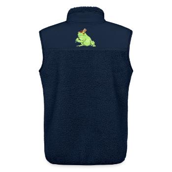 Grenouille Grillon Chauve-souris de cricket - Veste sans manches sherpa unisexe Stanley/Stella - marine - Dos - AI Model Male 178 light (178cm)