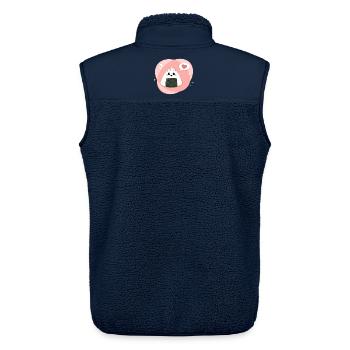 Kawaii onigiri in pink pink with heart - Unisex Sherpa Gilet by Stanley/Stella - navy - Back - AI Model Male 178 light (178cm)