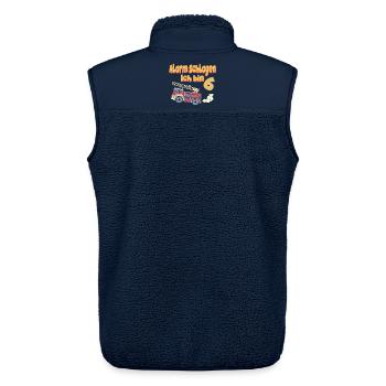 Fire Brigade Alarm I'm 6 Children's Birthday Party - Unisex Sherpa Gilet by Stanley/Stella - navy - Back - AI Model Male 178 light (178cm)