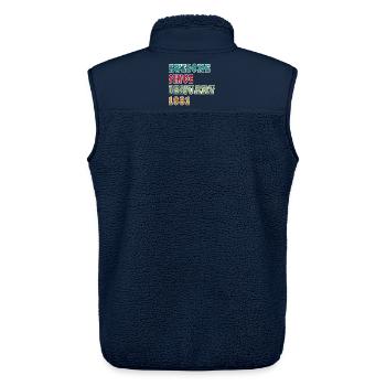 45. Geburtstag Vintage Januar Jahrgang 1981 - Unisex Sherpaweste von Stanley/Stella - Navy - Hinten - AI Model Male 178 light (178cm)