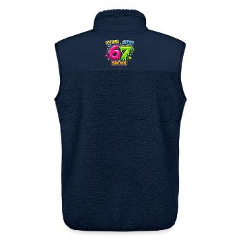 67 Six Meme Seven Génération Alpha - Veste sans manches sherpa unisexe Stanley/Stella - marine - Dos - AI Model Male 178 light (178cm)
