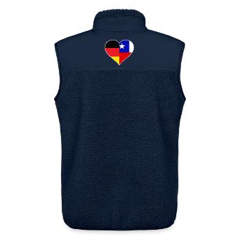 Deutsch-Chilenisches Flaggenherz - Unisex Sherpaweste von Stanley/Stella - Navy - Hinten - AI Model Male 178 light (178cm)