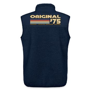Retro-Vintage 1975 - Unisex Sherpaweste von Stanley/Stella - Navy - Hinten - AI Model Male 178 light (178cm)