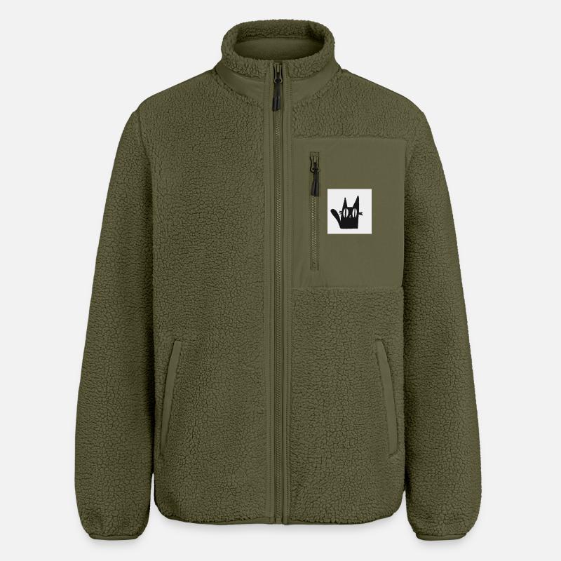 Mimi die schwarze Katze - Relaxed Fit Unisex Sherpajacke von Stanley/Stella - Khaki