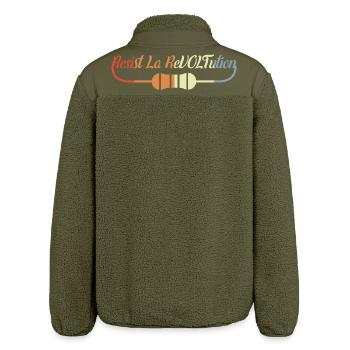 Lustiger Elektriker Spruch - Relaxed Fit Unisex Sherpajacke von Stanley/Stella - Khaki - Hinten