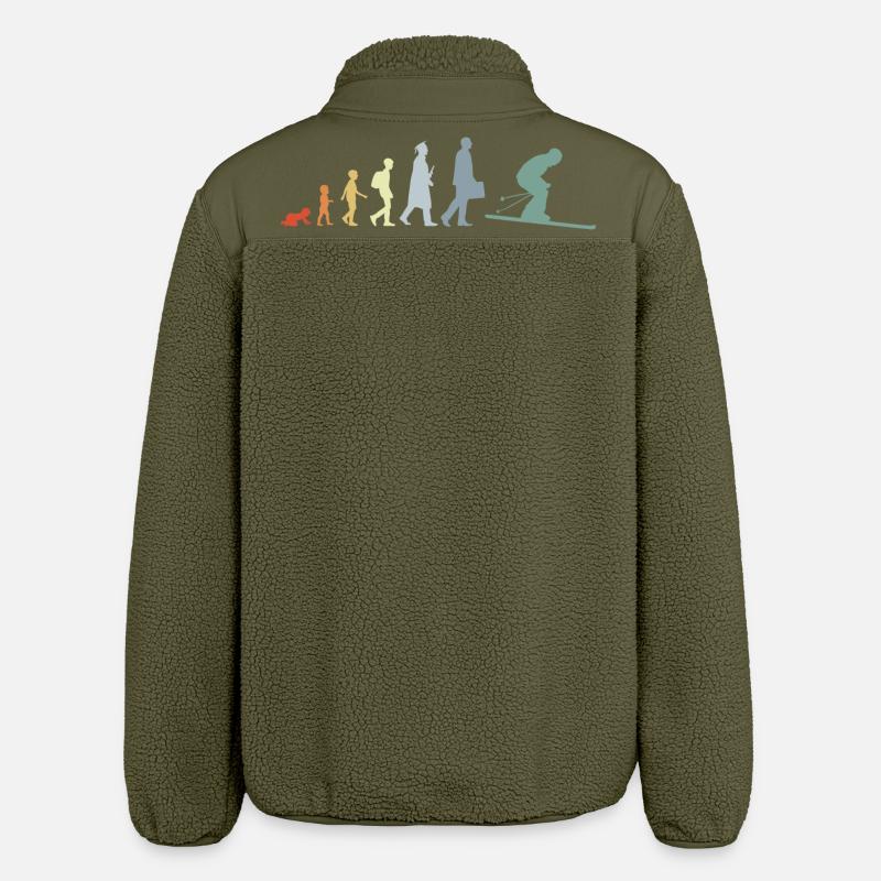 Évolution du ski - Veste sherpa unisexe coupe décontractée Stanley/Stella - kaki