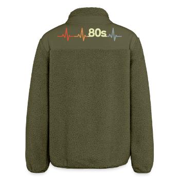 80er Jahre EKG - Relaxed Fit Unisex Sherpajacke von Stanley/Stella - Khaki - Hinten