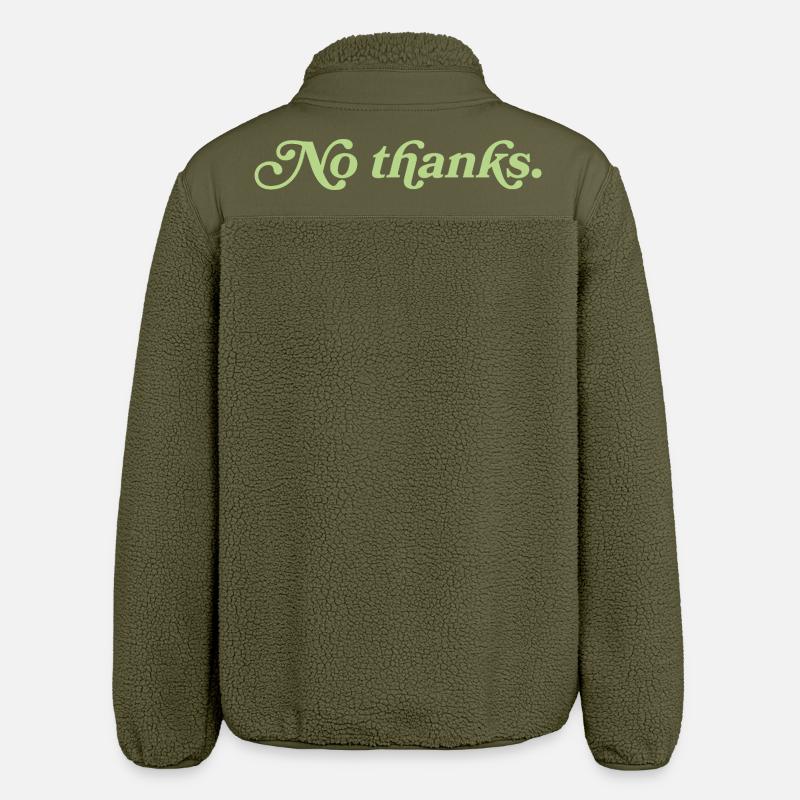 Nej tak – Minimalistisk statement - Stanley/Stella unisex sherpajakke afslappet pasform - khaki
