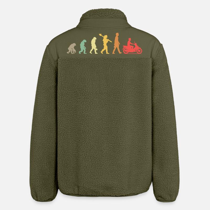 Evolution Moped Moped Driver - Relaxed Fit Unisex Sherpa Jacket by Stanley/Stella - khaki