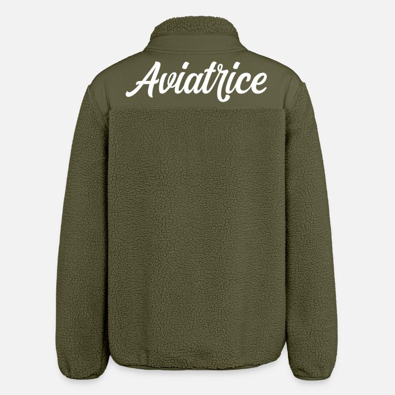 Fliegerpilot Flugzeugflug - Relaxed Fit Unisex Sherpajacke von Stanley/Stella - Khaki