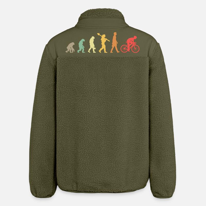 Evolution Cycling Bicycle Road Bike Development Retr - Stanley/Stella unisex sherpajakke afslappet pasform - khaki