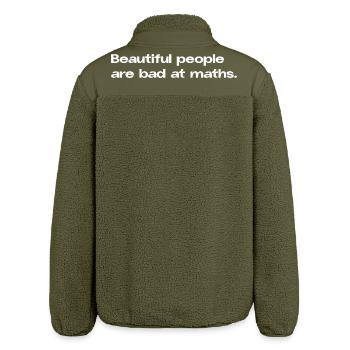 Beautiful People Are Bad at Maths Math Spruc - Relaxed Fit Unisex Sherpa Jacket by Stanley/Stella - khaki - Back