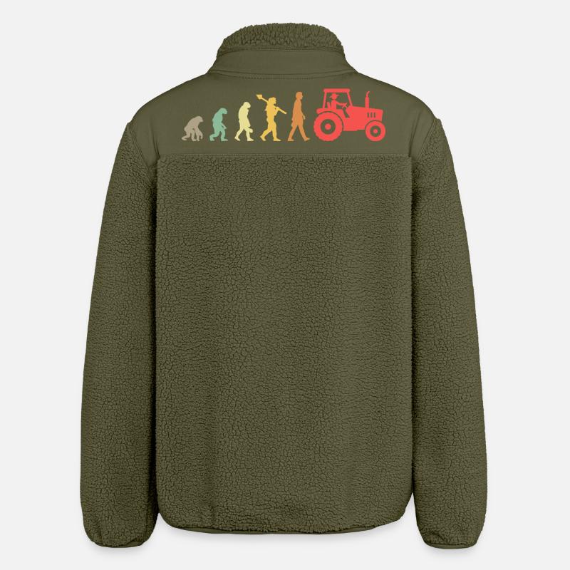 Tracteur Evolution _ Farmer - Veste sherpa unisexe coupe décontractée Stanley/Stella - kaki