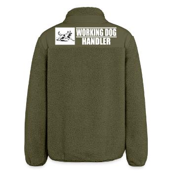 Working Dog Handler Motif - Relaxed Fit Unisex Sherpa Jacket by Stanley/Stella - khaki - Back