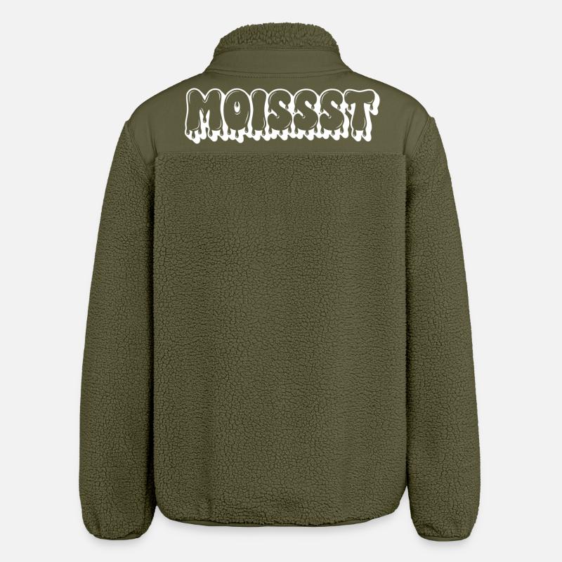 Moist Dripping Text - Relaxed Fit Unisex Sherpa Jacket by Stanley/Stella - khaki