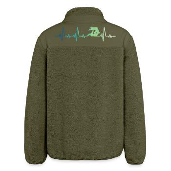 Jiu Jitsu Heartbeat Jiu-Jitsu - Relaxed Fit Unisex Sherpa Jacket by Stanley/Stella - khaki - Back