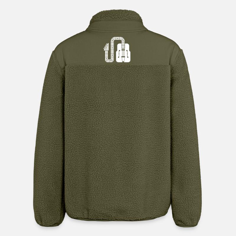 Abstract Shape Retro-Gitarre - Relaxed Fit Unisex Sherpajacke von Stanley/Stella - Khaki