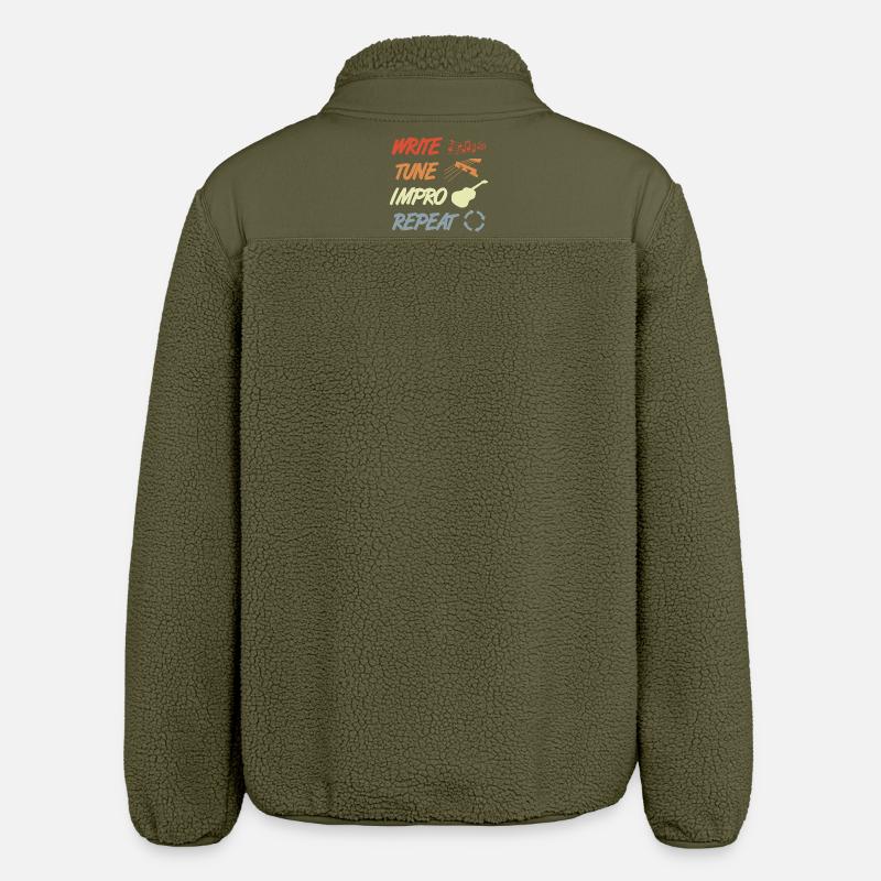 Routine de guitariste drôle - Veste sherpa unisexe coupe décontractée Stanley/Stella - kaki