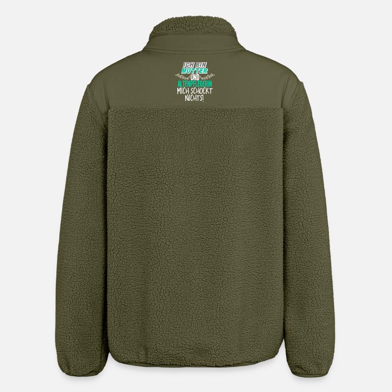 Mutter Altenpflegerin - Relaxed Fit Unisex Sherpajacke von Stanley/Stella - Khaki