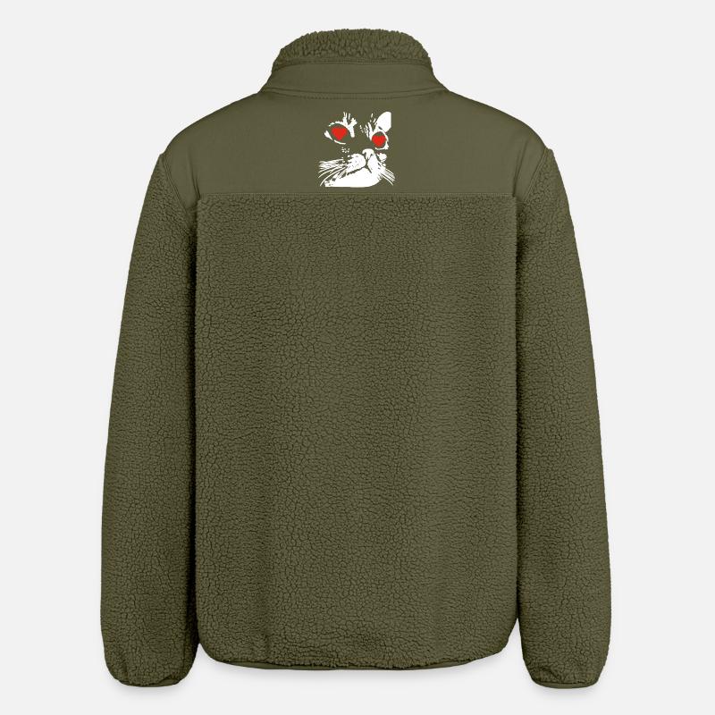 Un amour de chat blanc - Veste sherpa unisexe coupe décontractée Stanley/Stella - kaki