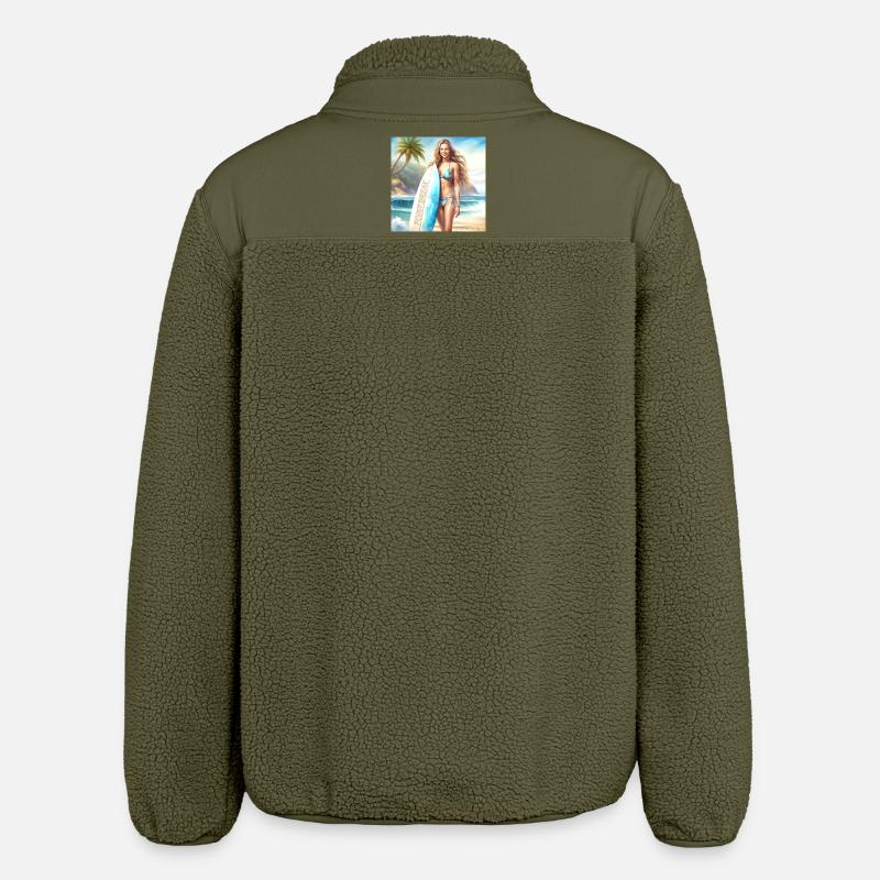 Mädchen Action Surf 2 - Relaxed Fit Unisex Sherpajacke von Stanley/Stella - Khaki