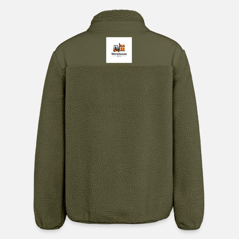 Warehouse Logo Forklift - Relaxed Fit Unisex Sherpa Jacket by Stanley/Stella - khaki