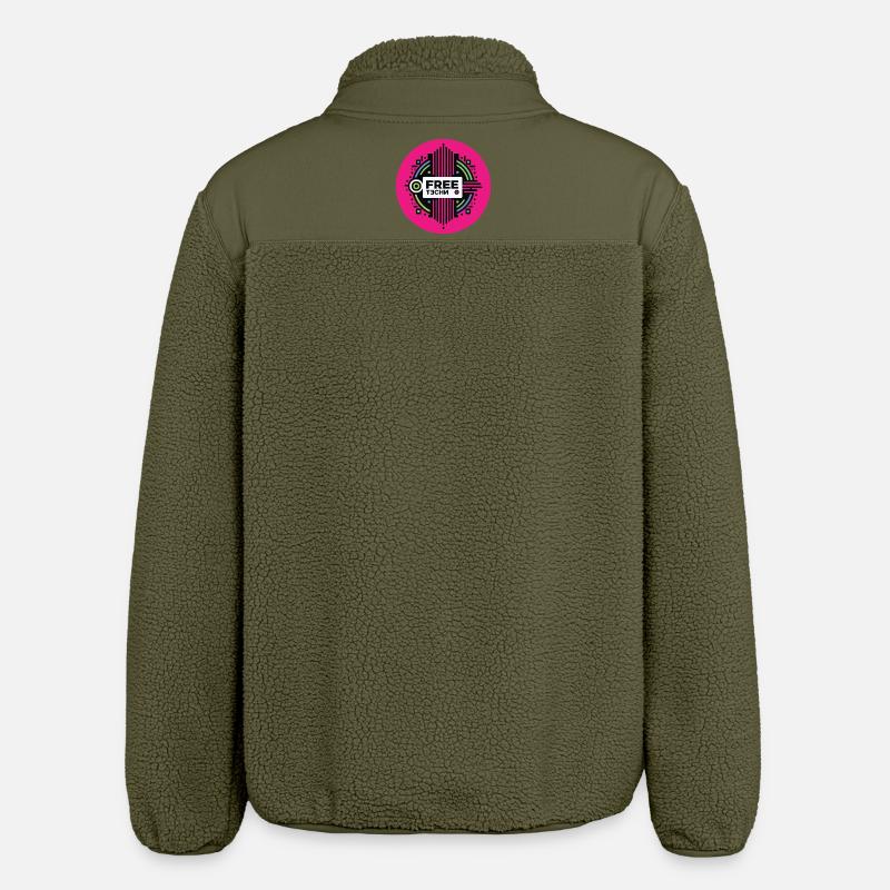 FREE TECHNO #2 – lass uns reden. - Relaxed Fit Unisex Sherpajacke von Stanley/Stella - Khaki