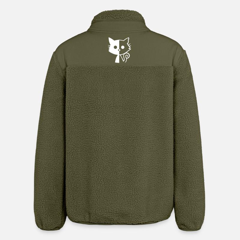 Chaton blanc yin et yang - Veste sherpa unisexe coupe décontractée Stanley/Stella - kaki