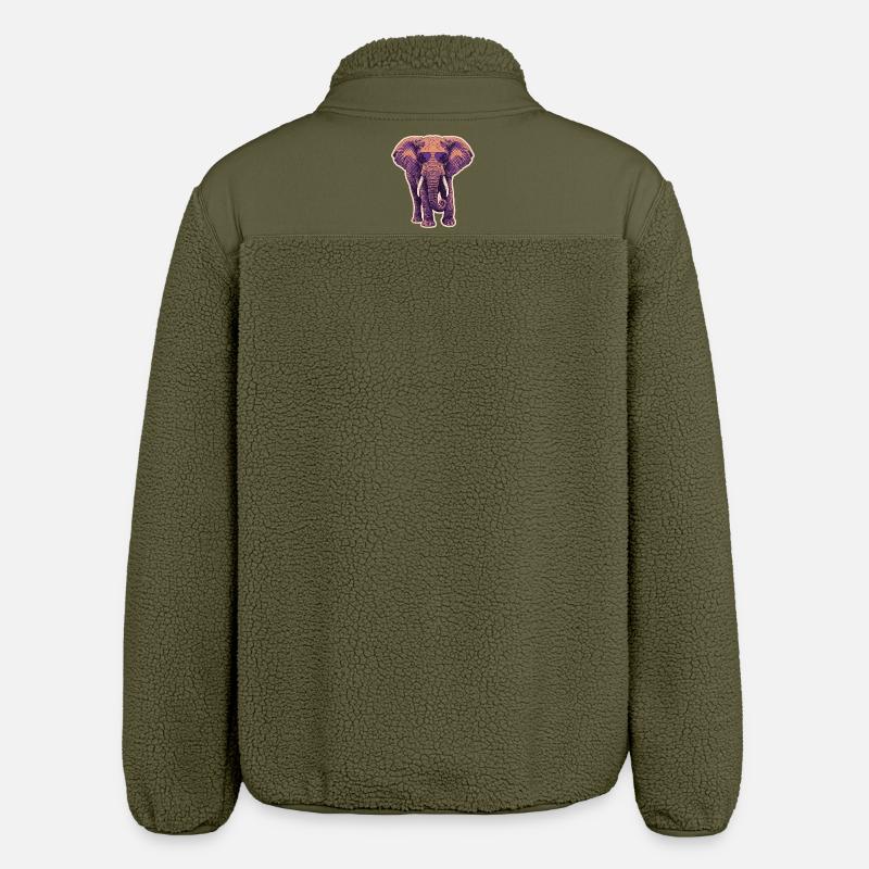 Lunettes d’été éléphant - Veste sherpa unisexe coupe décontractée Stanley/Stella - kaki