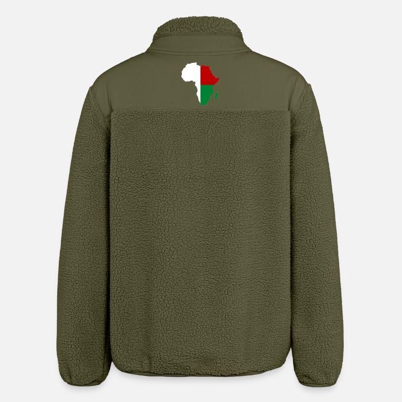 Drapeau de Madagascar Afrique - Veste sherpa unisexe coupe décontractée Stanley/Stella - kaki