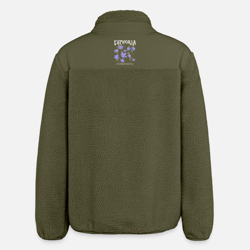 Euphorie Blitzblumen - Relaxed Fit Unisex Sherpajacke von Stanley/Stella - Khaki