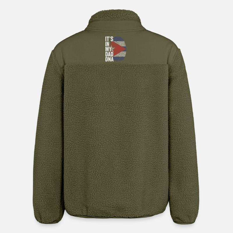 Drapeau Cuba Empreinte Papa Cubain - Veste sherpa unisexe coupe décontractée Stanley/Stella - kaki