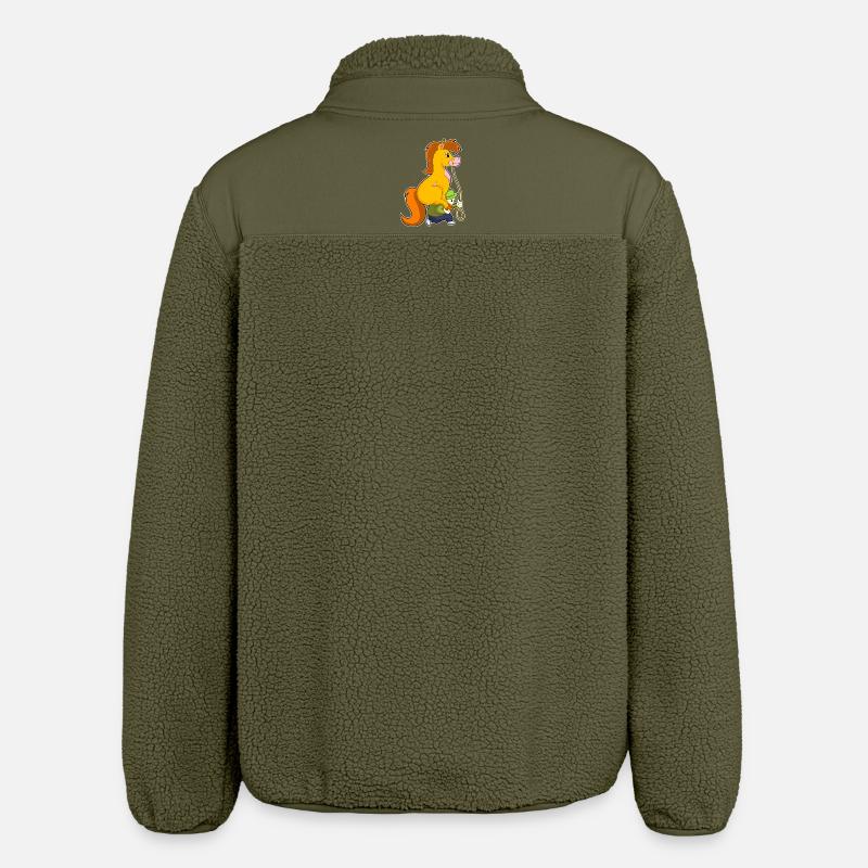 Cheval avec garçon - Veste sherpa unisexe coupe décontractée Stanley/Stella - kaki