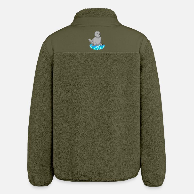 Sceller avec de la banquise - Veste sherpa unisexe coupe décontractée Stanley/Stella - kaki