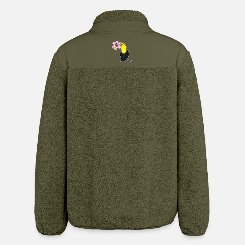 Toucan Fleurs de lys - Veste sherpa unisexe coupe décontractée Stanley/Stella - kaki