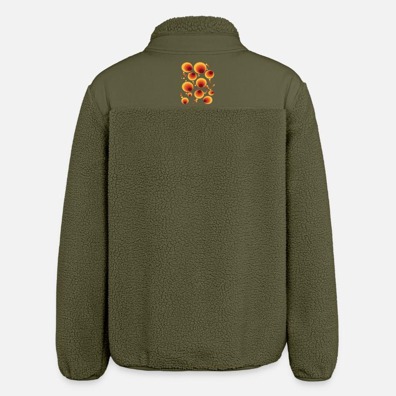 Abstract Polka Dots Circle Pattern - Relaxed Fit Unisex Sherpa Jacket by Stanley/Stella - khaki