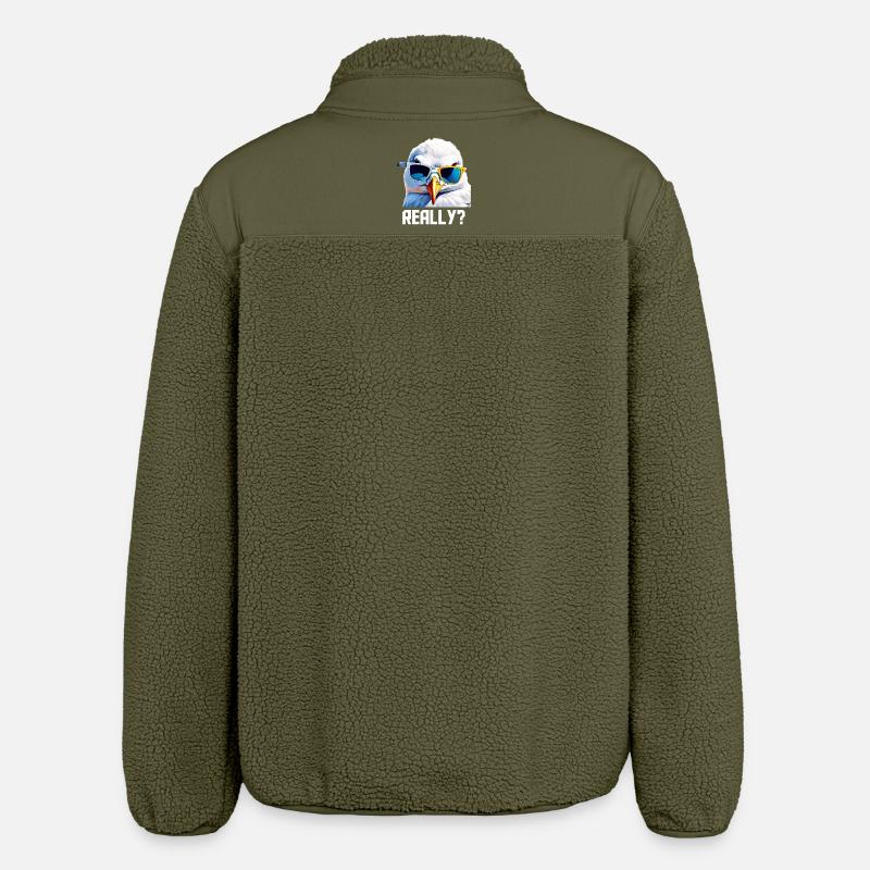Really - Möwe mit Sonnebrille - Relaxed Fit Unisex Sherpajacke von Stanley/Stella - Khaki
