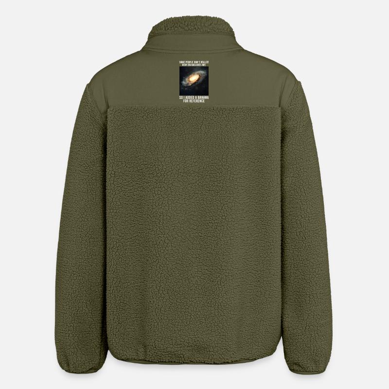 galaxy memes science astrophysics astrology - Relaxed Fit Unisex Sherpa Jacket by Stanley/Stella - khaki