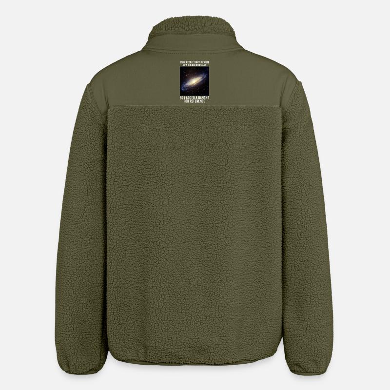 galaxy memes science astrophysics astrology - Relaxed Fit Unisex Sherpa Jacket by Stanley/Stella - khaki
