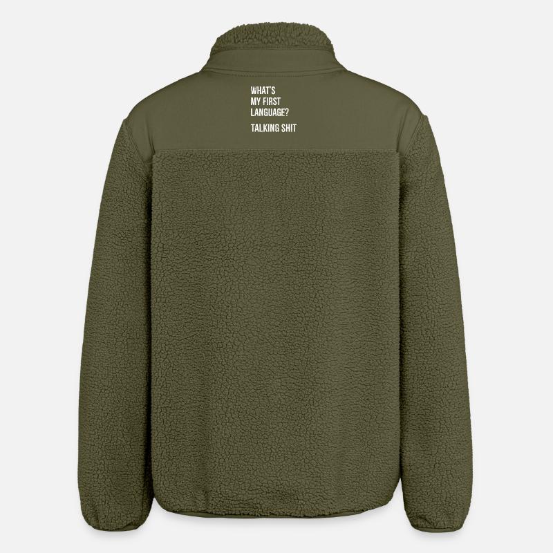 what's my first language talking shit - Relaxed Fit Unisex Sherpajacke von Stanley/Stella - Khaki