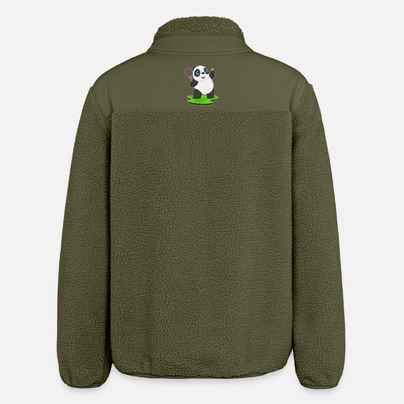Raquette de tennis Panda - Veste sherpa unisexe coupe décontractée Stanley/Stella - kaki