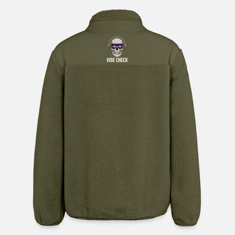 Crâne Neon Vibe Check – Skull Edition - Relaxed Fit Unisex Sherpa Jacket by Stanley/Stella - khaki