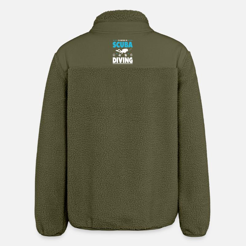 Drôle de design de plongeur - Veste sherpa unisexe coupe décontractée Stanley/Stella - kaki