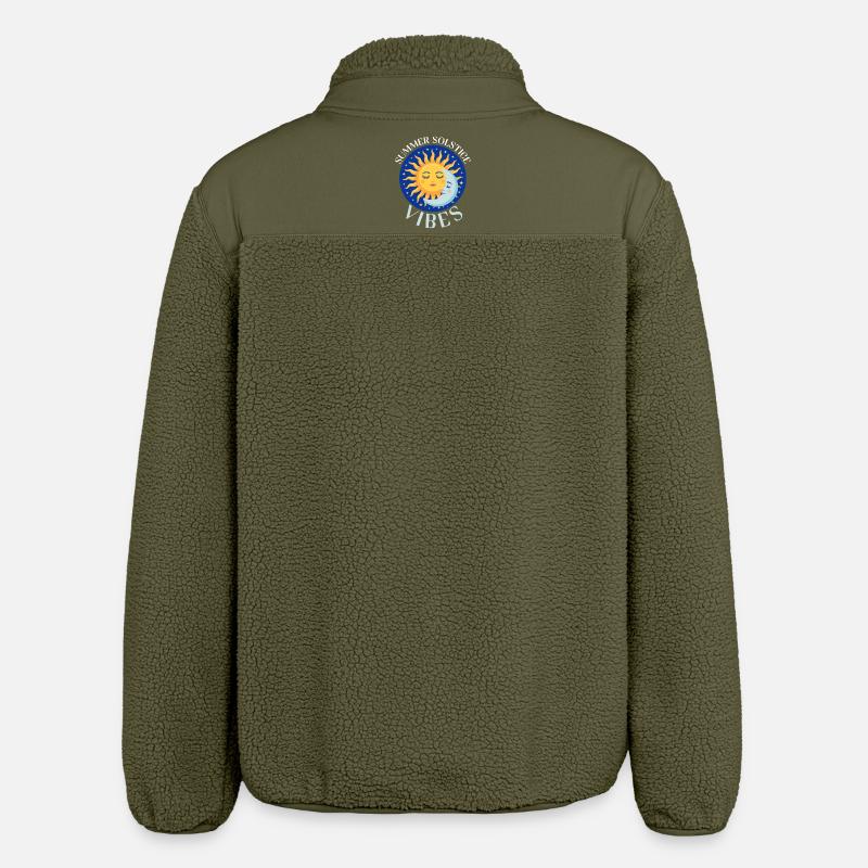 Litha Pagan Solstice d’été Midsommar - Veste sherpa unisexe coupe décontractée Stanley/Stella - kaki