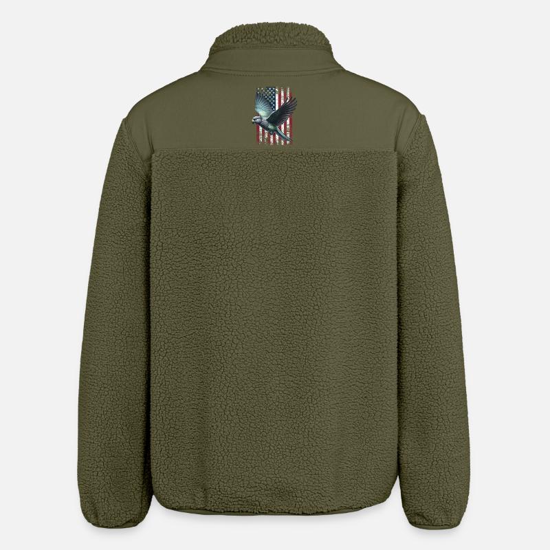 Pionus Parrot US Red-rumped Parrot - Relaxed Fit Unisex Sherpa Jacket by Stanley/Stella - khaki