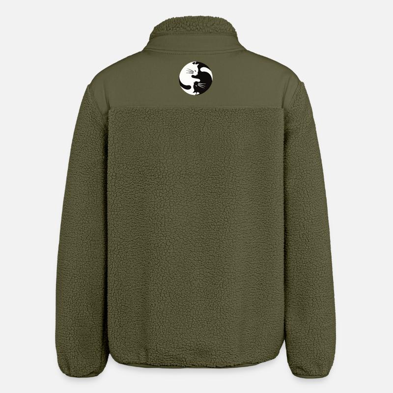 2 chats câlins, ying yang - Veste sherpa unisexe coupe décontractée Stanley/Stella - kaki