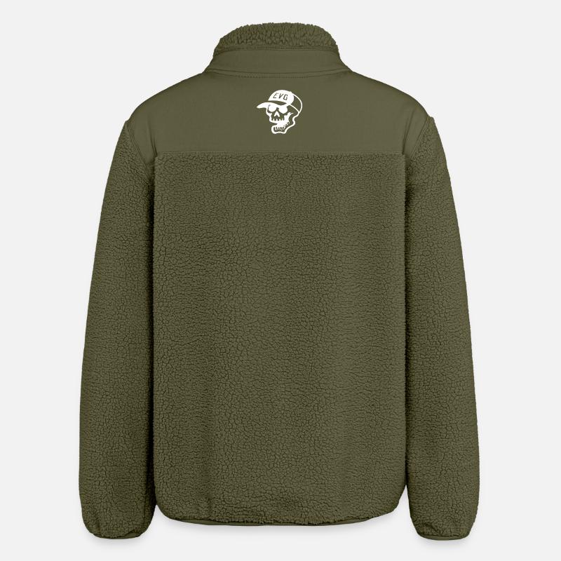 EVG Skull blanc - Veste sherpa unisexe coupe décontractée Stanley/Stella - kaki