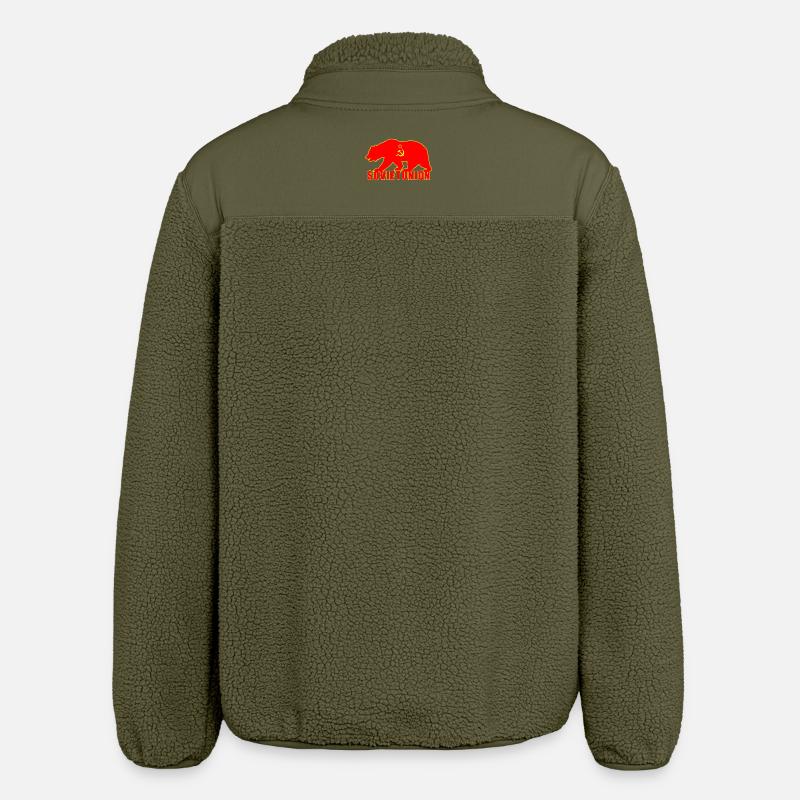 Union soviétique ours avec drapeau - Veste sherpa unisexe coupe décontractée Stanley/Stella - kaki