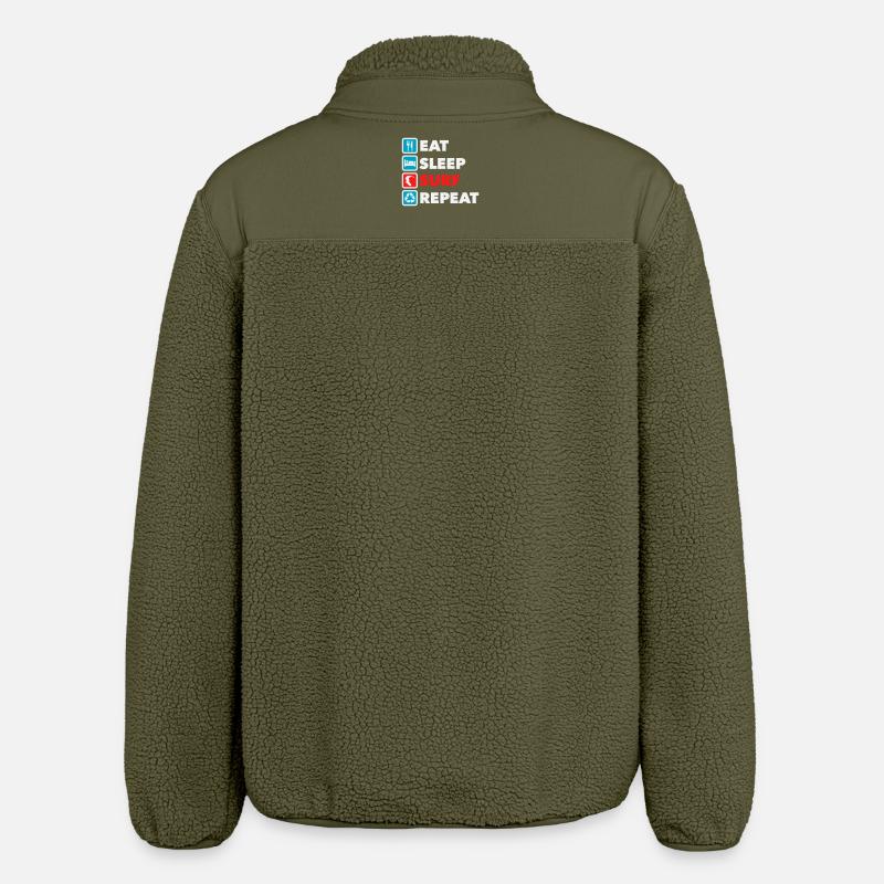 Eat Sleep Surf Repeat - Relaxed Fit Unisex Sherpajacke von Stanley/Stella - Khaki